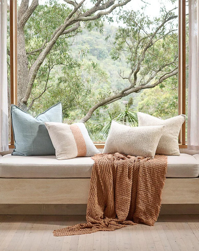 Luca Linen Cushion - Sky