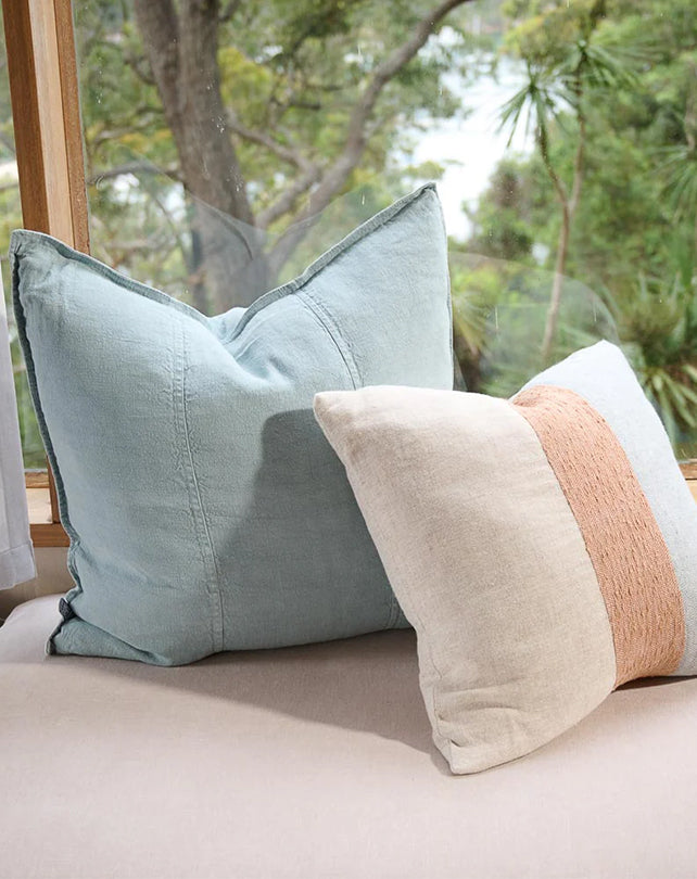 Luca Linen Cushion - Sky