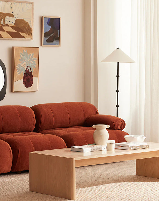 Solene 3s Sofa - Terracotta