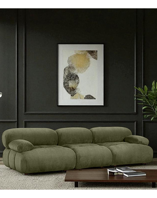Solene 3s Sofa - Olive