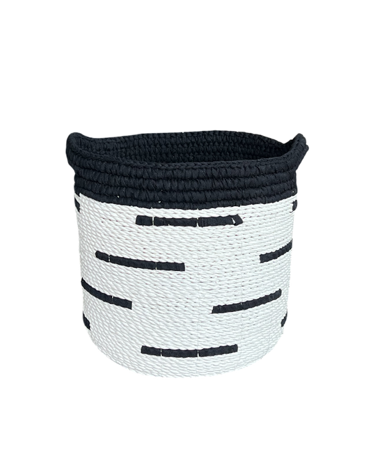 Pandanus White & Black Stripe Basket