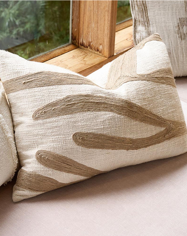 Zanth Cushion - Ivory/Natural