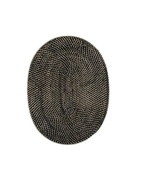 Black Rattan Placemat - Oval - Homewares - Republic Home