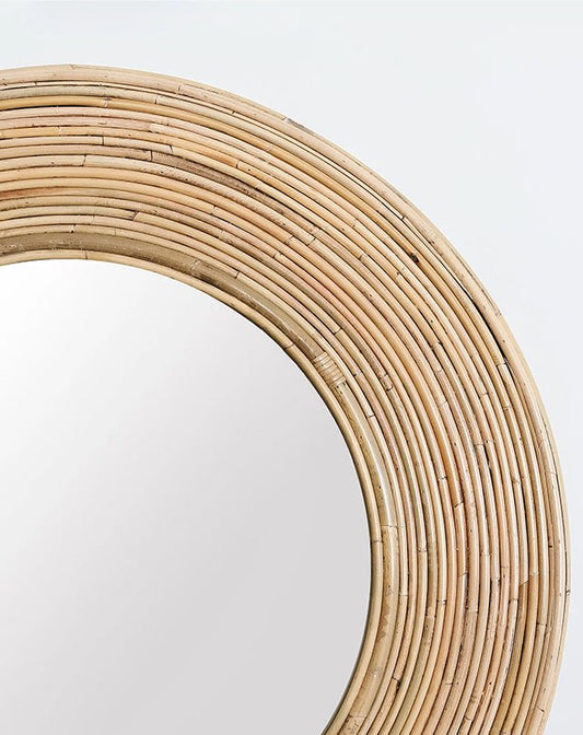 Orbit Round Cane Mirror - Furniture - Republic Home