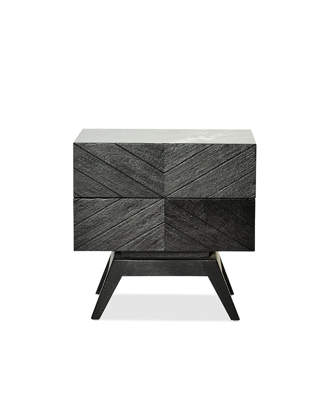 Sari Bedside 2 Drw Studio Carving - Furniture - Republic Home