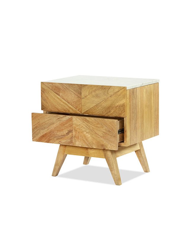 Sari Bedside 2 Drw Studio Carving - Furniture - Republic Home