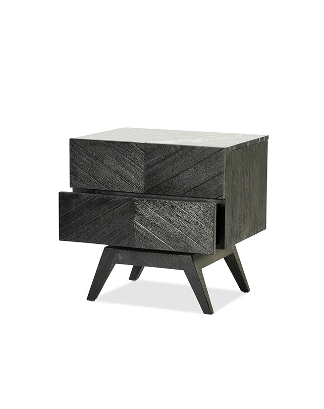 Sari Bedside 2 Drw Studio Carving - Furniture - Republic Home