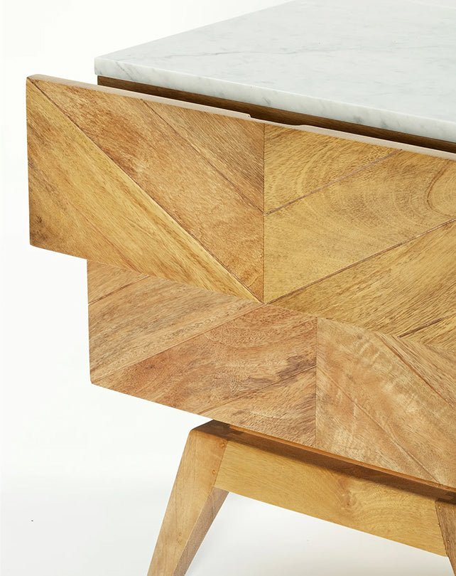 Sari Bedside 2 Drw Studio Carving - Furniture - Republic Home