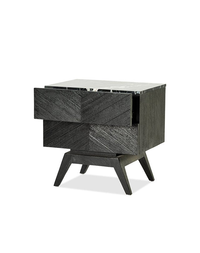 Sari Bedside 2 Drw Studio Carving - Furniture - Republic Home