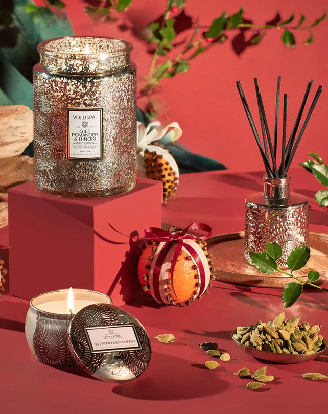 Voluspa Gilt Pomander & Hinoki Diffuser