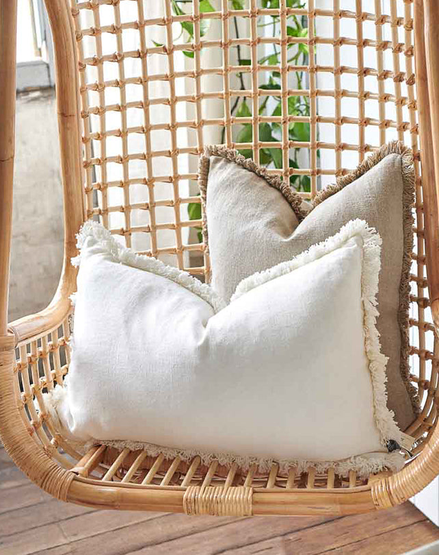 Luca Boho White Cushion 40x60
