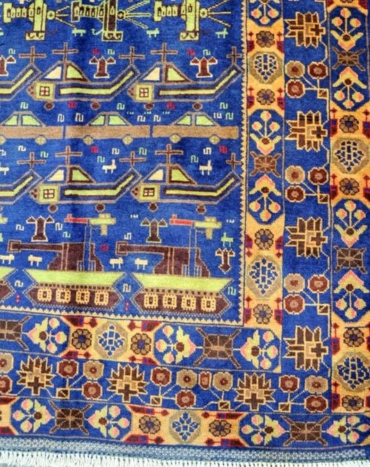 Afghan War Rug 192x110cm - Rugs - Republic Home