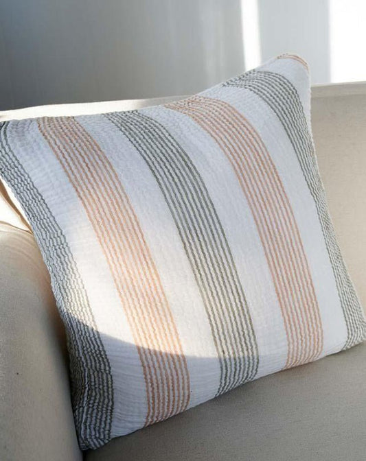 Carnivale Cushion - Khaki/ Rose Dust Stripe 40x60 - Cushion - Republic Home