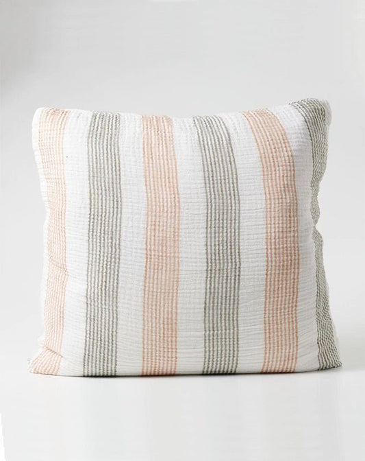 Carnivale Cushion - Khaki/Rose Dust Stripe 50x50 - Cushion - Republic Home