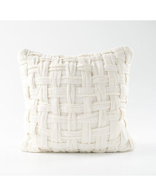 Crosier Handwoven Linen Cushion - Ivory 50x50 - Cushion - Republic Home