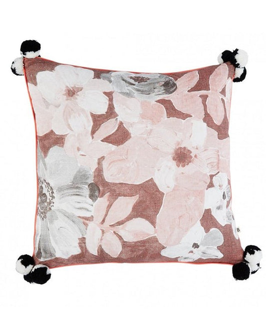 Painted Floral Cocoa Cushion 50x50 - Cushion - Republic Home