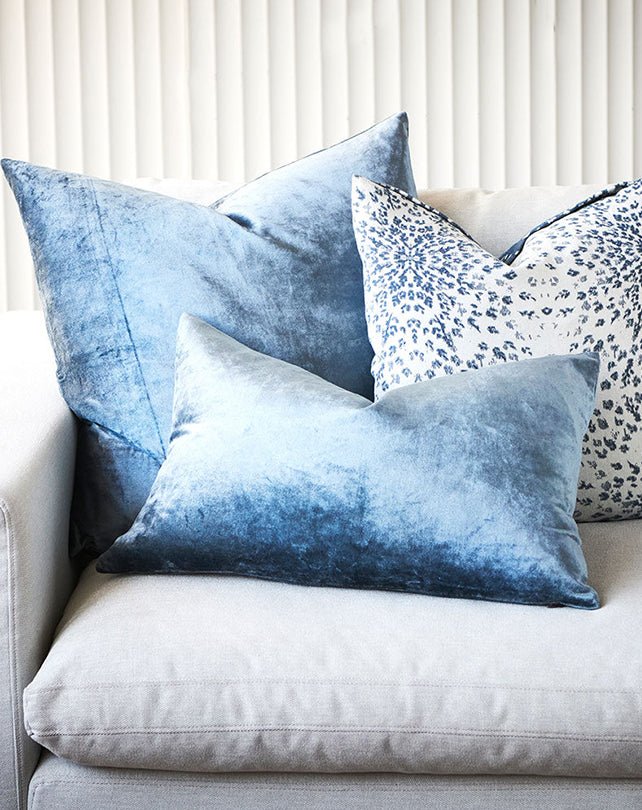 Precious Velvet Cushion 60x60 - Sapphire - Cushion - Republic Home