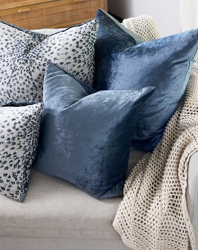 Precious Velvet Cushion 60x60 - Sapphire - Cushion - Republic Home