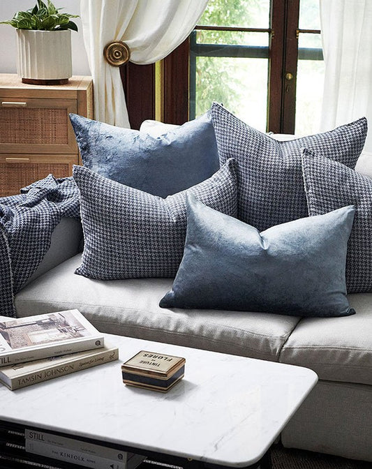 Precious Velvet Cushion 60x60 - Sapphire - Cushion - Republic Home