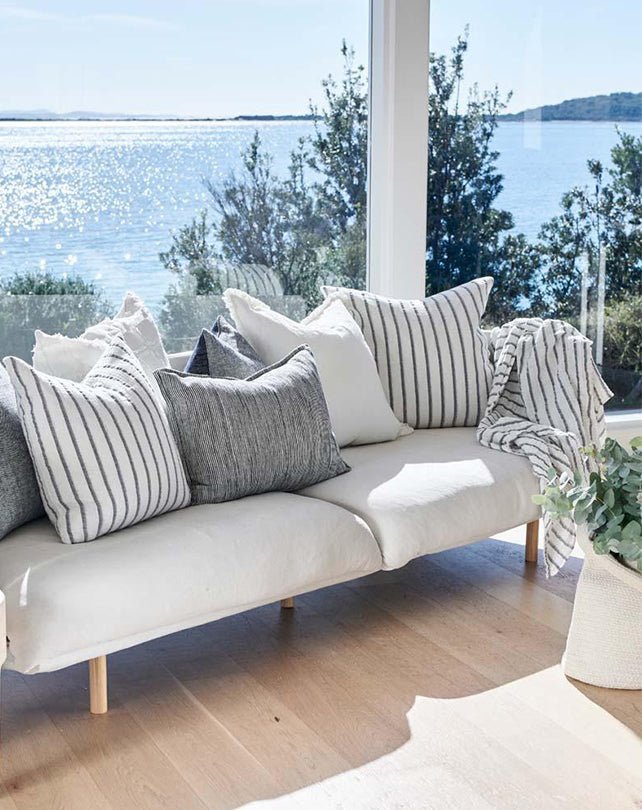 Sea Spray Throw - White /Navy Stripe 200x150 - Homewares - Republic Home