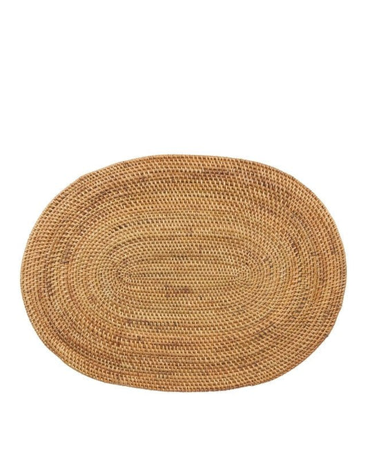 Smoked Rattan Placemat - Oval - Homewares - Republic Home