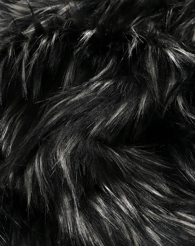 Heirloom Faux Fur Throw - Ebony Plume 150x180