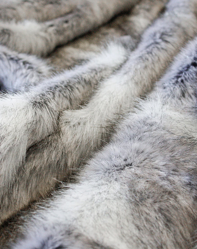 Faux Fur Throw - Grey Coyote 150x180