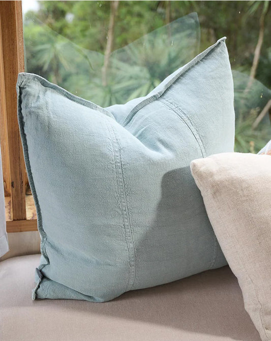 Luca Linen Cushion - Sky