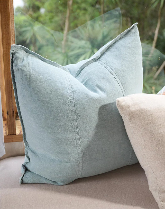 Luca Linen Cushion - Sky