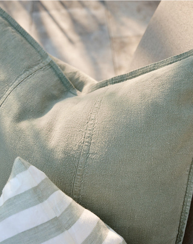 Luca Linen Outdoor Cushion - Pistachio 50x50