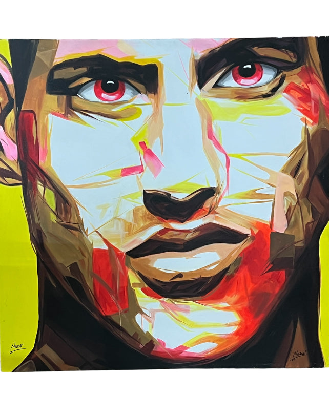 Mans face pop art painting