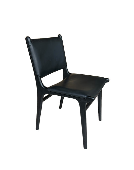Maya Plush Dining Chair (Black on Black)
