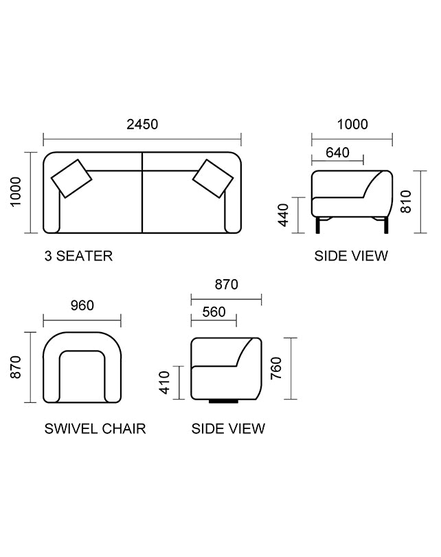 Nadia 3 Seater Sofa