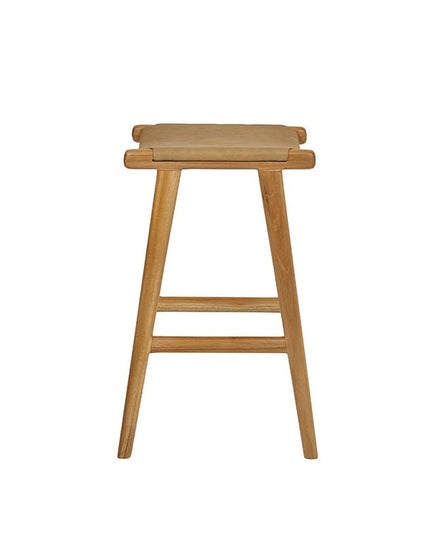 Jerry Counter Stool Flat Leather - Tan - Furniture - Republic Home