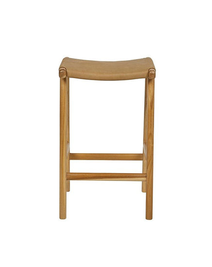Jerry Counter Stool Flat Leather - Tan - Furniture - Republic Home