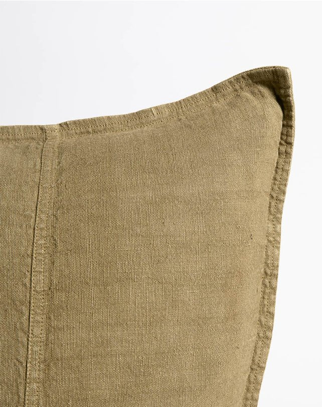 Luca Linen Cushion - Olive 60x60 - Cushion - Republic Home