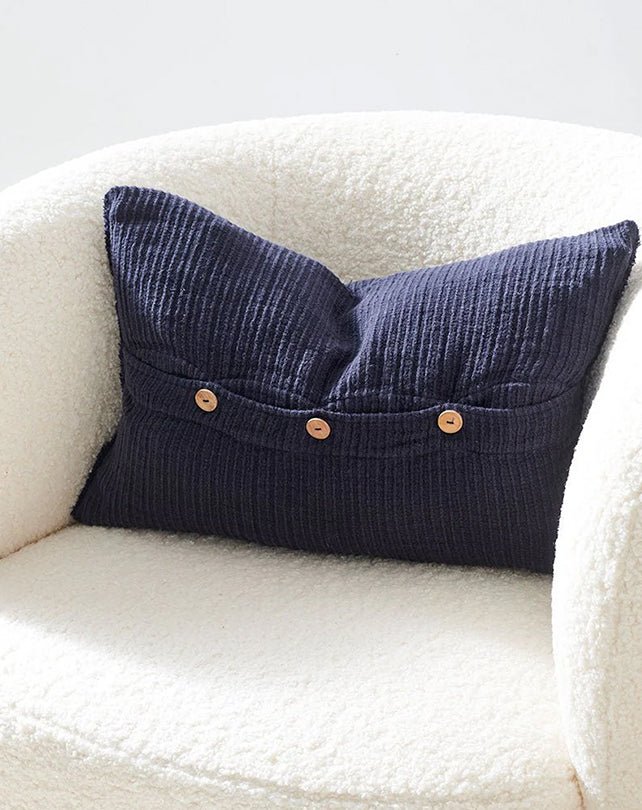 Rafflad Linen Cushion - Navy 40x60 - Cushion - Republic Home