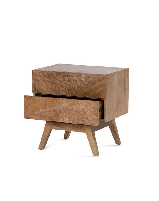 Sari Bedside 2 Drw Studio Carving - Furniture - Republic Home