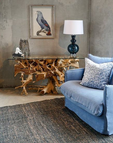 Teak Root Console w/Glass - Furniture - Republic Home