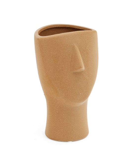 Greer Textured Ceramic Face Vase - Tan - Republic Home - Homewares