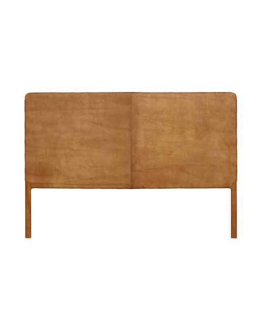 Maya Head Board Flat Leather (Tan) - Republic Home - Furniture