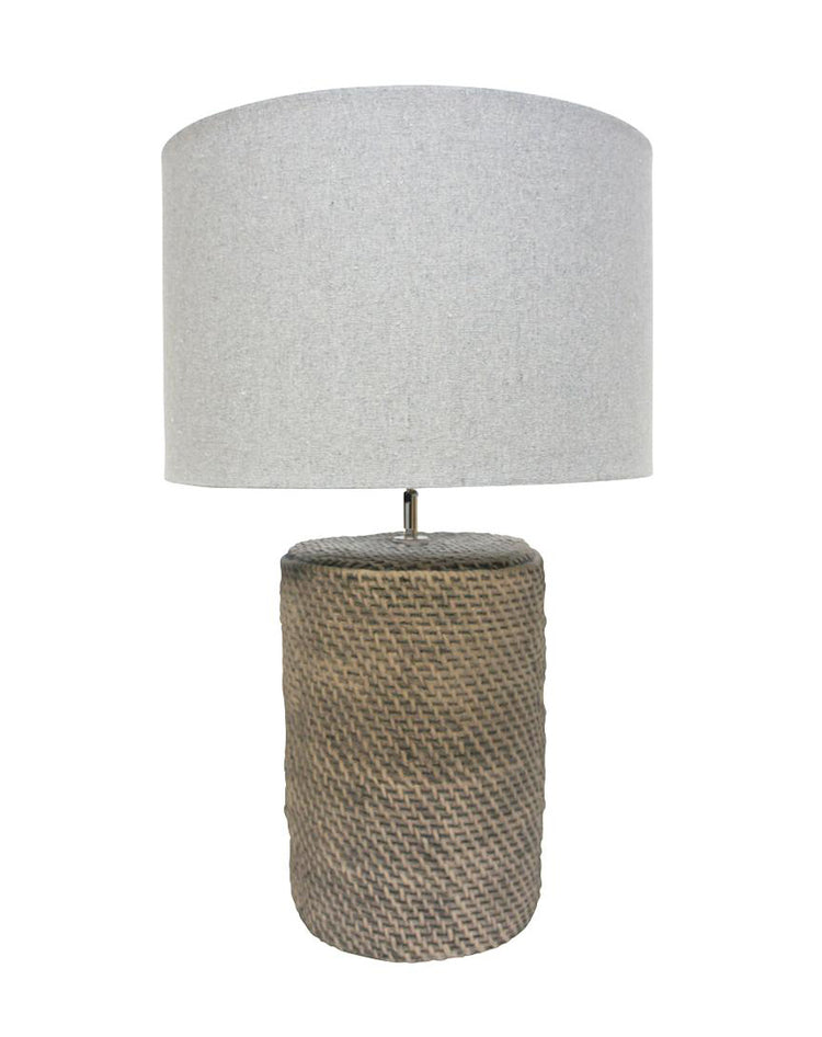 Rattan Concrete Lamp 67cmH - Grey - Republic Home - Lighting