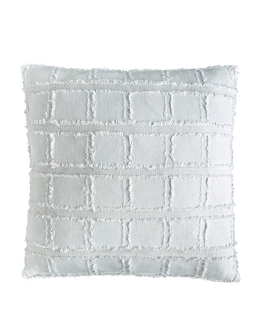 Bedu Linen Fringed Cushion White 50x50 - Republic Home - Cushion