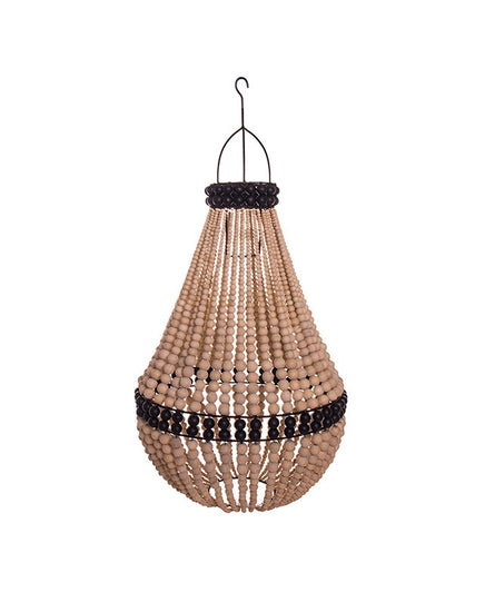 Tenda Wooden Bead Lamp Shade (Natural/Black stripe) - Republic Home - Lighting