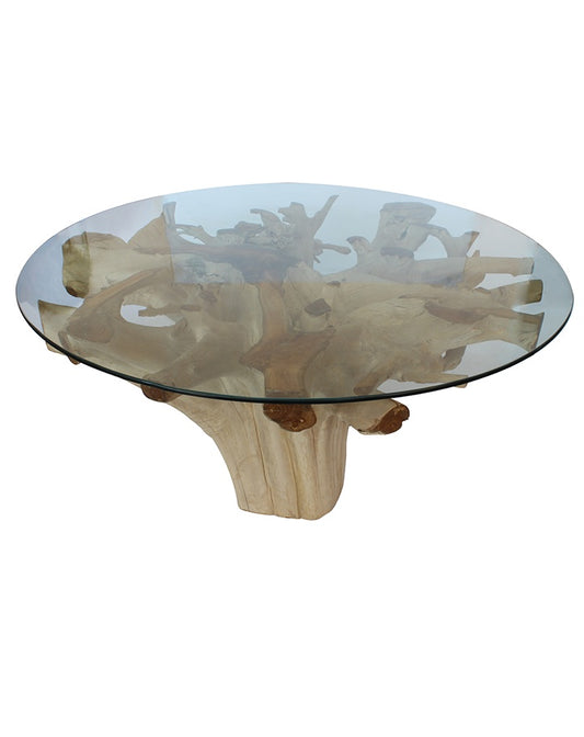 Teak Root Dining Table w/glass - Republic Home - Furniture