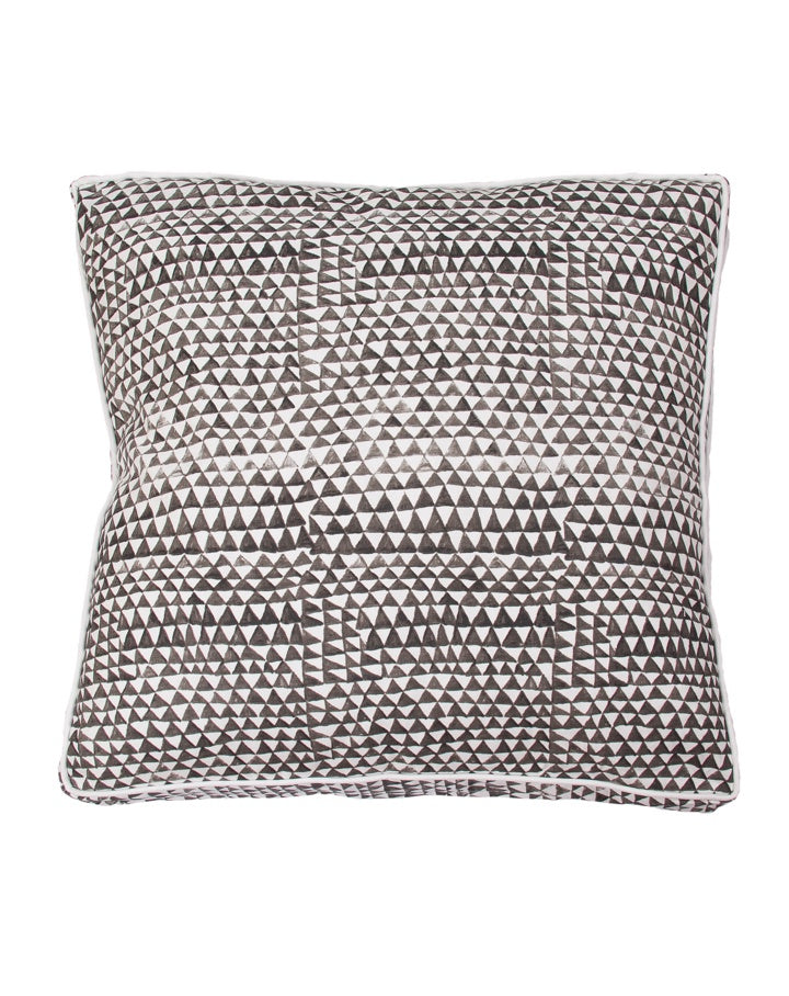 Charcoal Handpaint Graphic Gusset Cushion 55x55 - Republic Home - Cushion