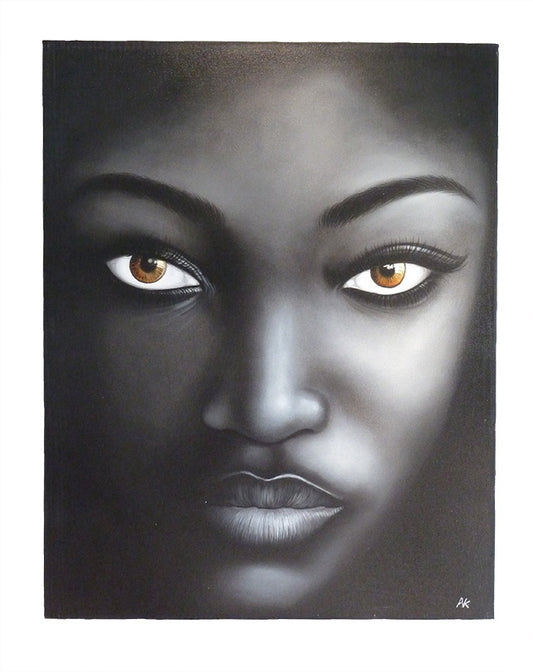 African Face with Caramel Cat Eyes 110x140 - Republic Home - Homewares