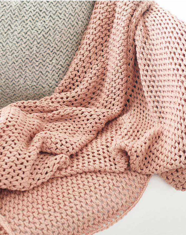 Abrazo Knitted Throw Rose Dust 220x140 - Republic Home - Homewares