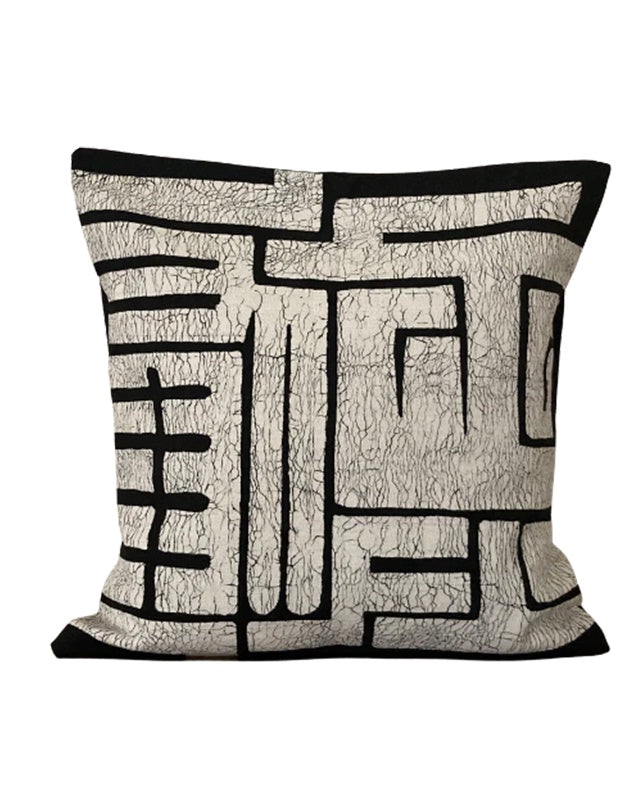 Kuba Black & White Batik Cushion
