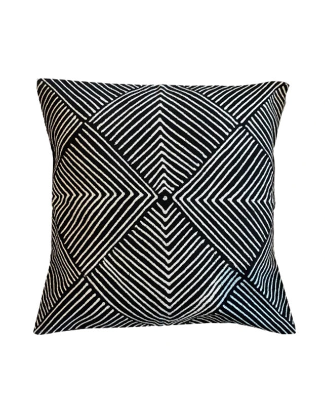 Shield Black & White Batik Cushion